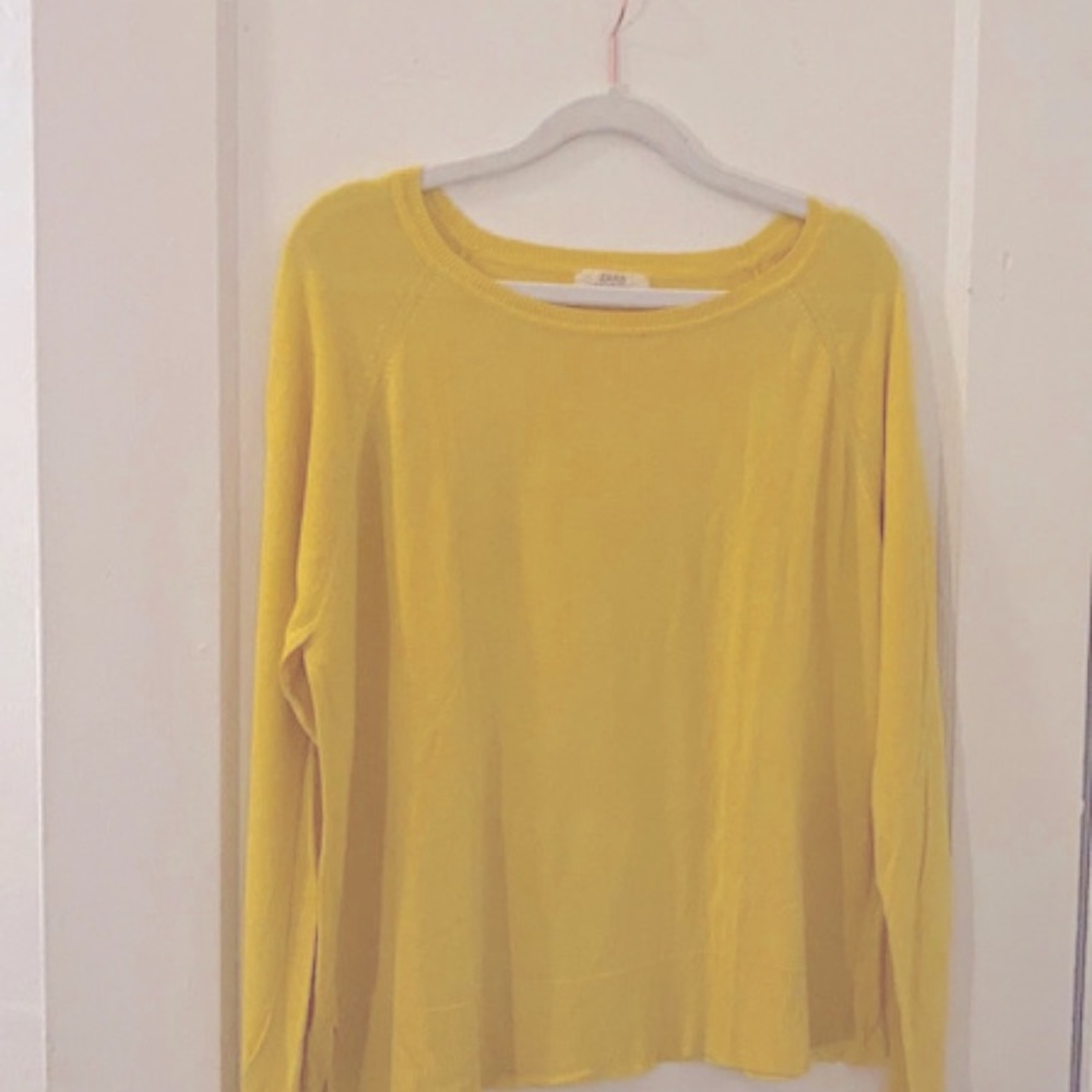 Knitwear long sleeves top in yellow from zara